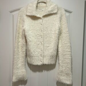 Anthropologie cream cardigan sweater